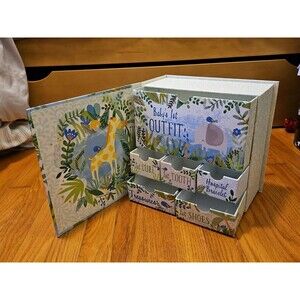 Lady Jayne Ltd Baby's First Keepsake Box Blue & Green Elephant Theme